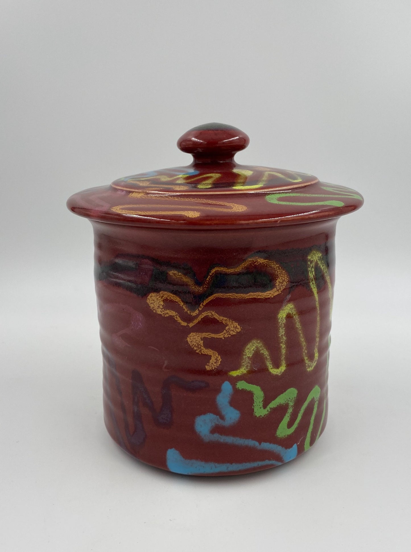 Red Craze Cannister - Lasser Ceramics
