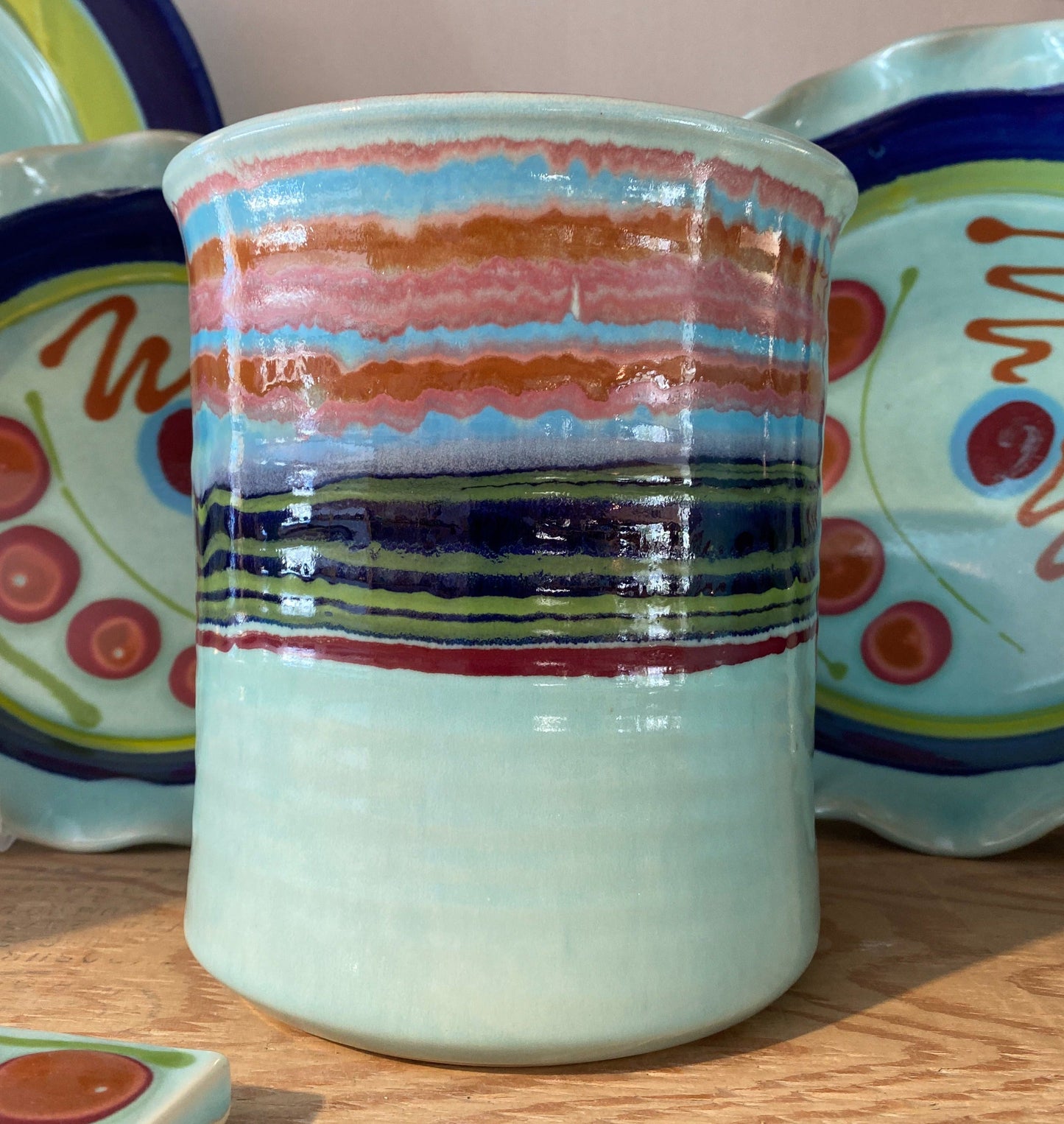 Jaded Utensil Holder - Lasser Ceramics