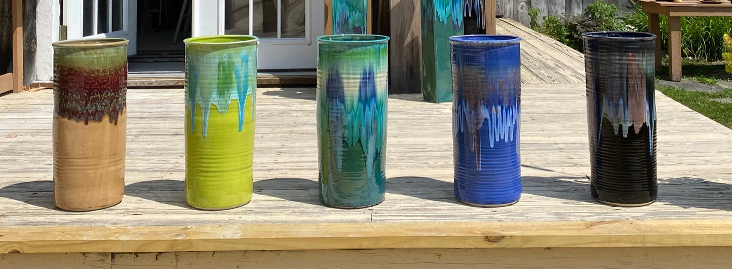 Teal Umbrella Stand - Lasser Ceramics