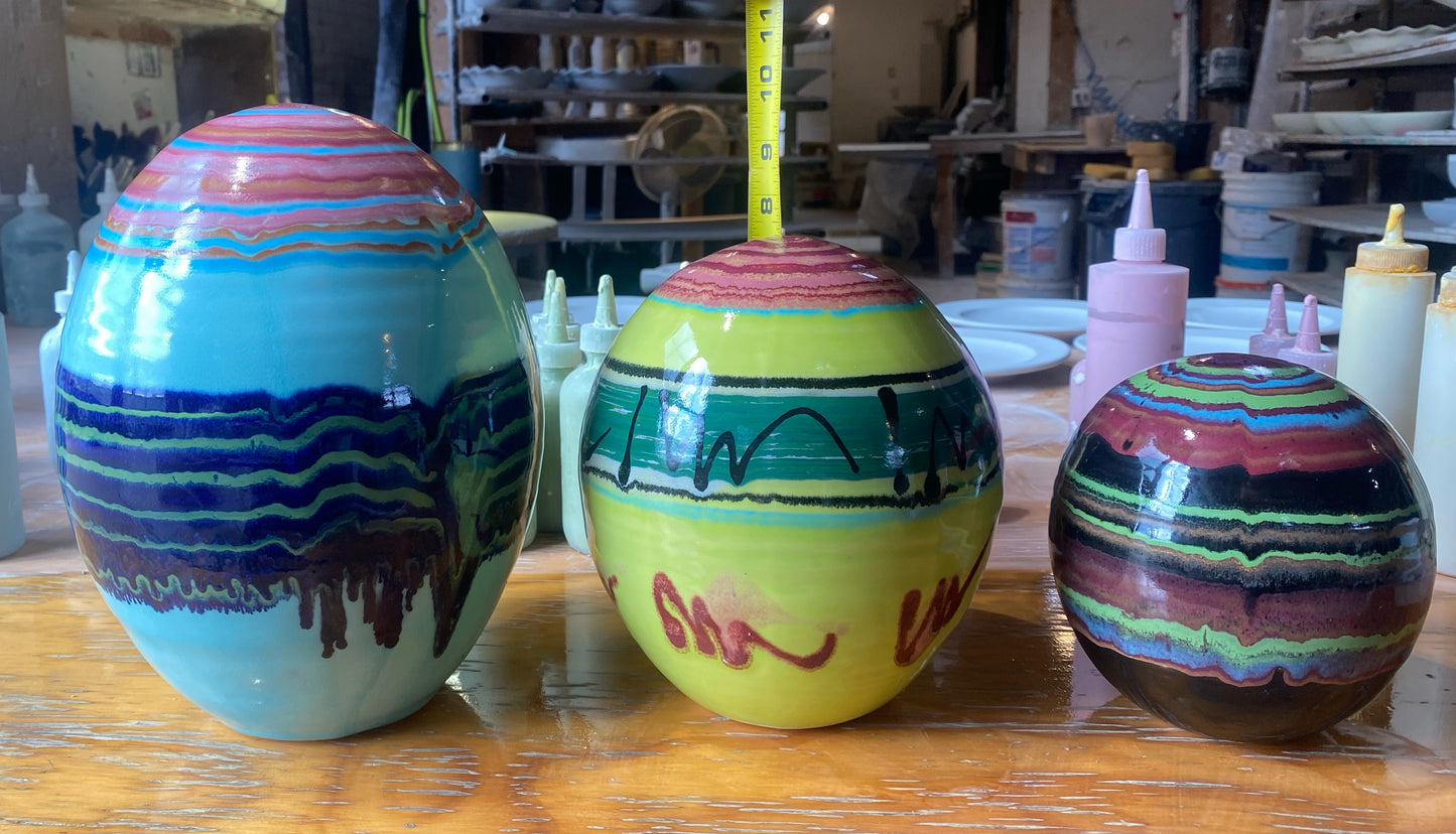 Jaded Garden Orbs - Lasser Ceramics