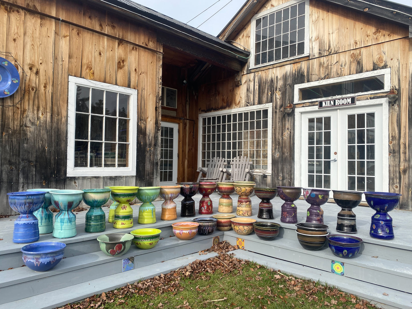 Purple Poppy Pedestal Planter - Lasser Ceramics