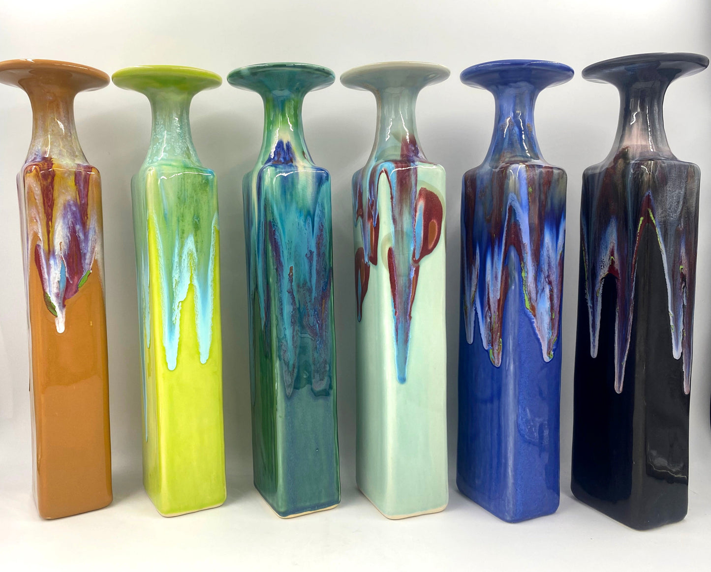 Blue Moon Square Bottle - Lasser Ceramics