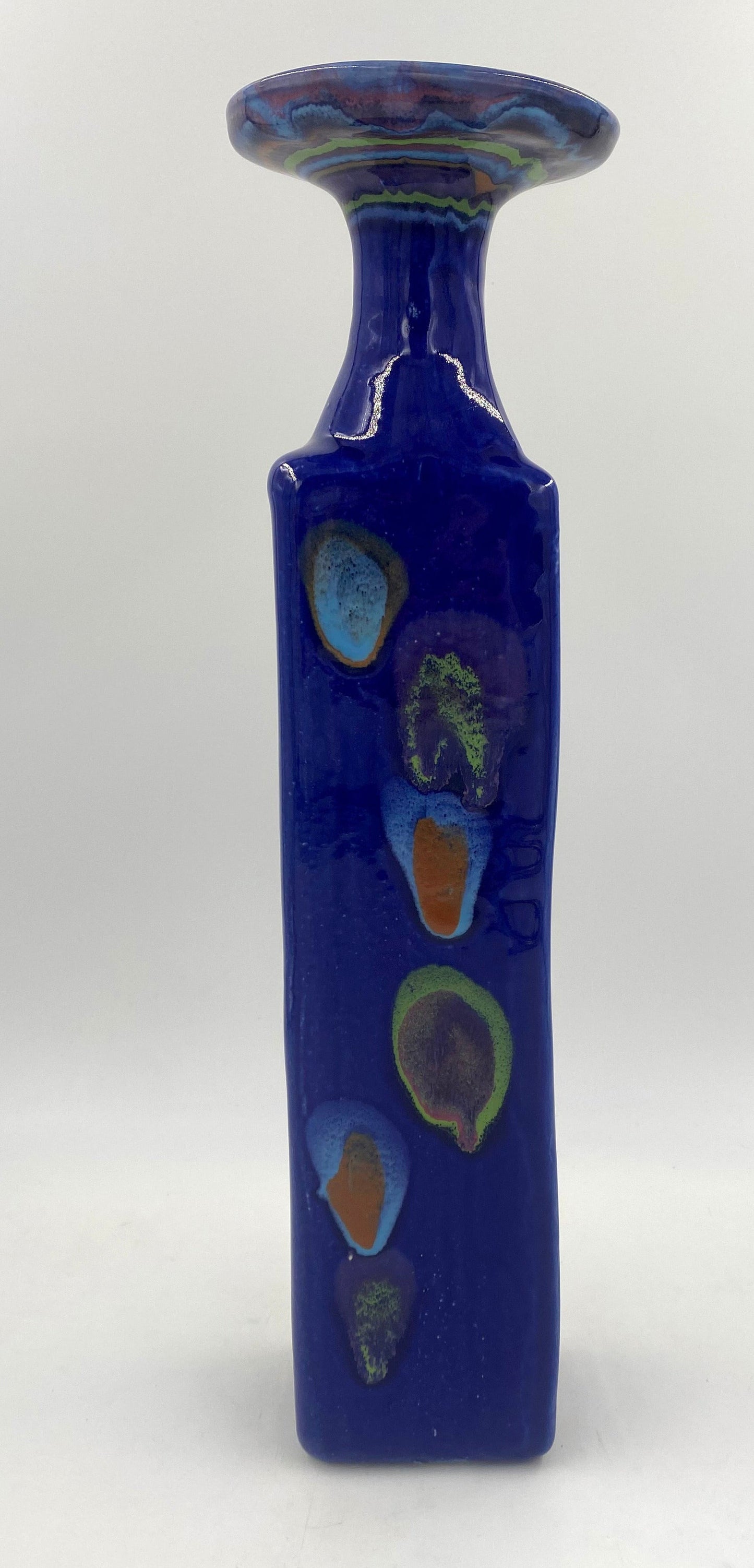 Galaxy Blue Square Bottle - Lasser Ceramics