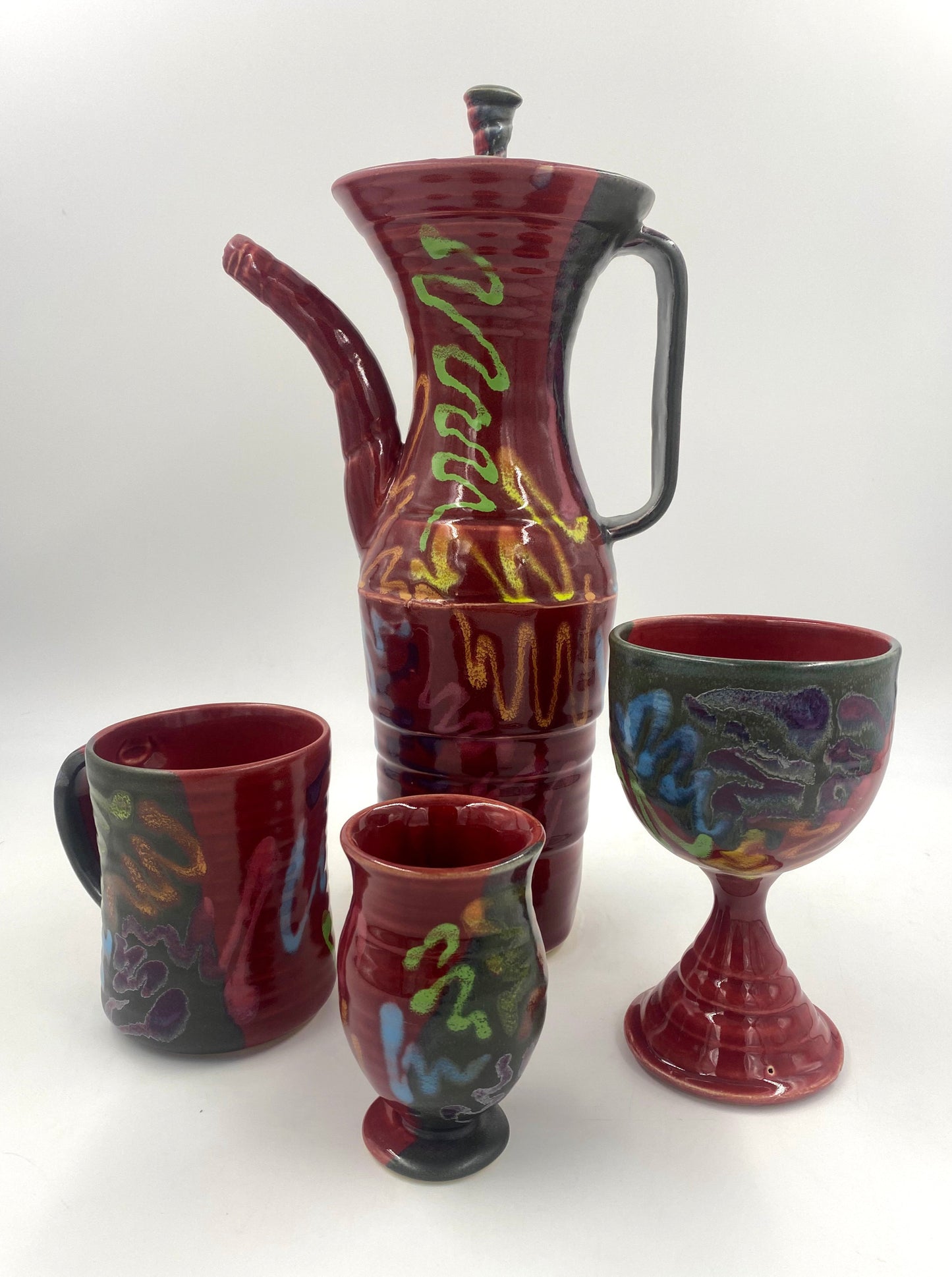 Red Craze Teapot - Lasser Ceramics