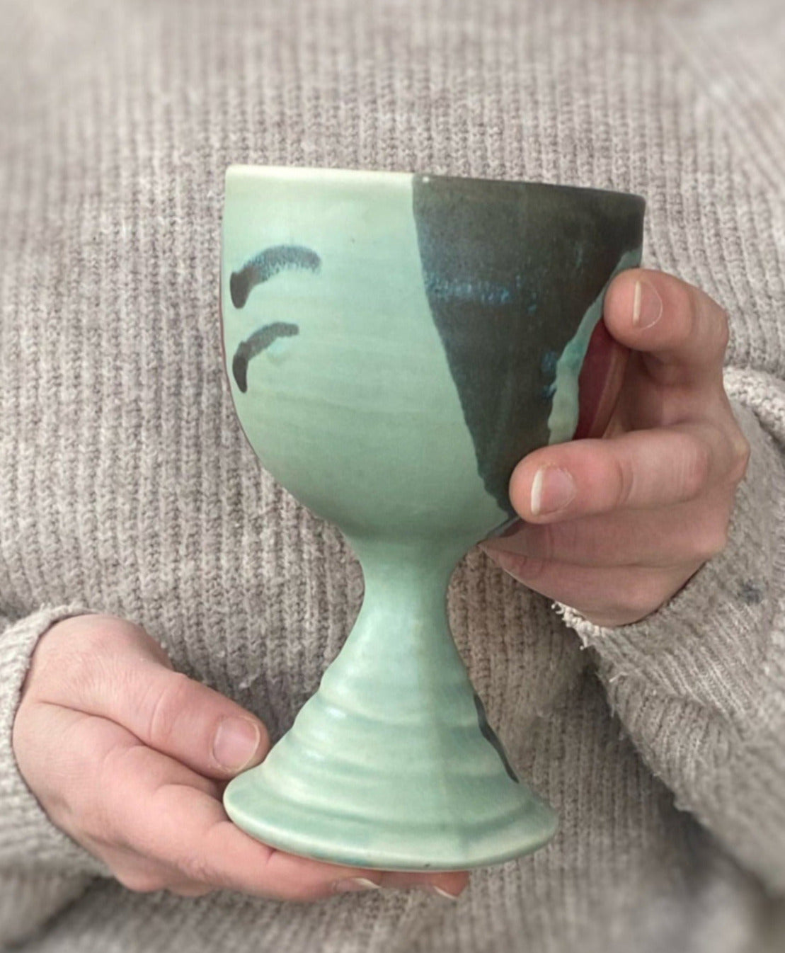 Green Black Goblet