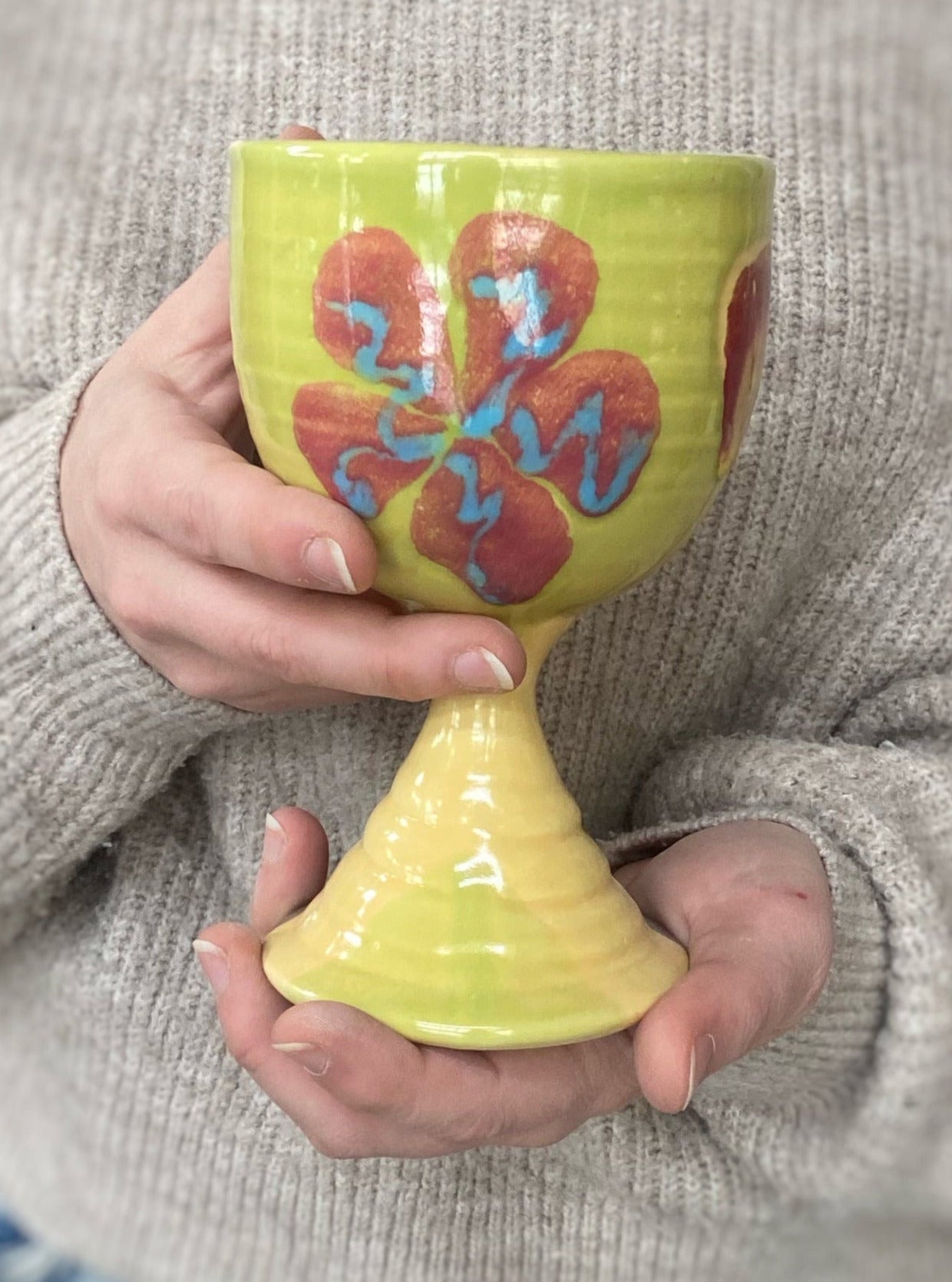 Marigold Poppy Goblet - Lasser Ceramics