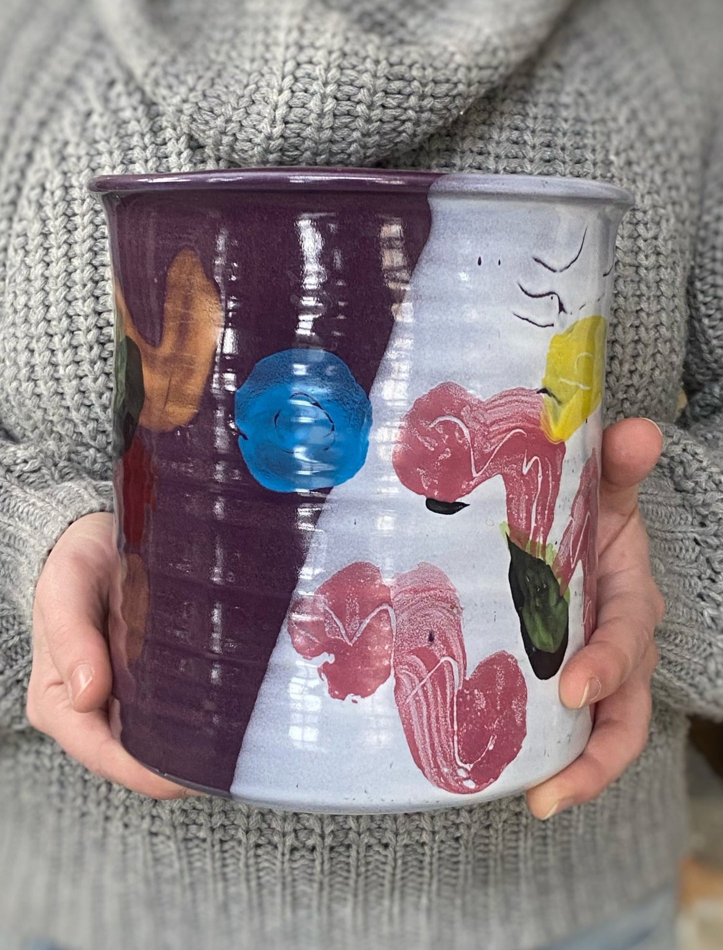 Fifty-Fifty Utensil Holder - Lasser Ceramics