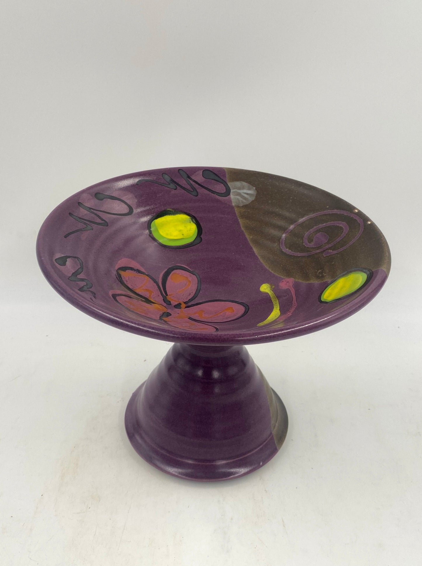 Purple Poppy Monkey Bowl - Lasser Ceramics