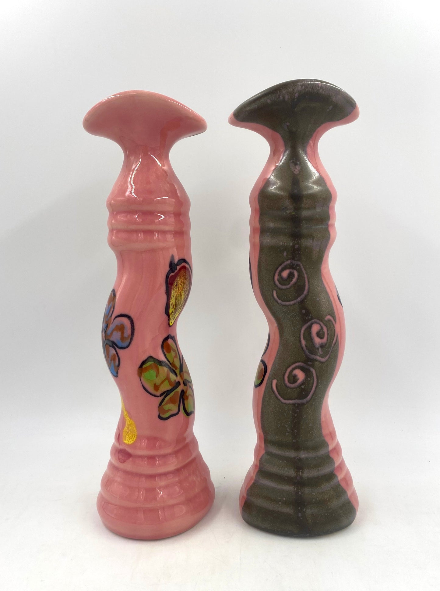 Pink Poppy Candlestick - Lasser Ceramics