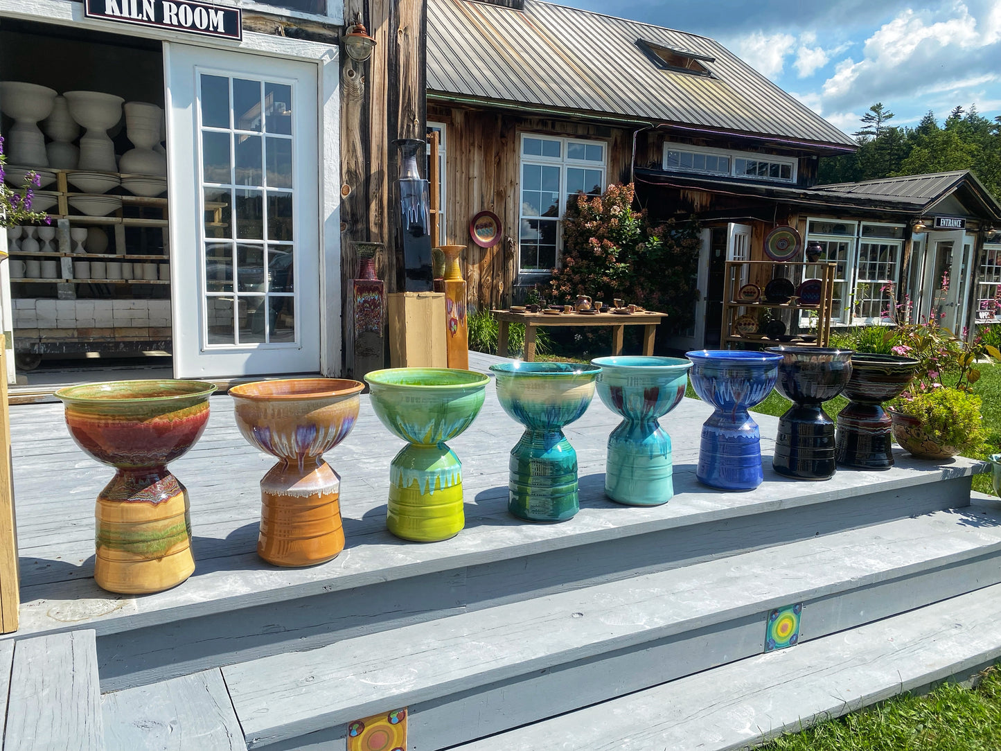 Ocean Pedestal Planter - Lasser Ceramics