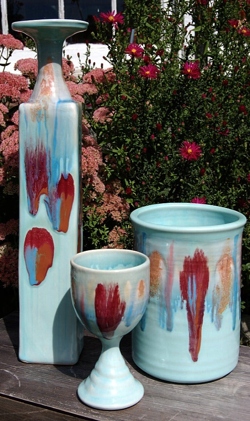 Sand Dollar Square Bottle - Lasser Ceramics