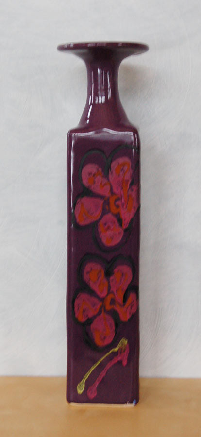 Purple Poppy Square Bottle