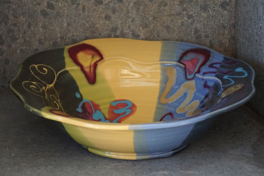 Mardi Gras Carved Rim Bowl