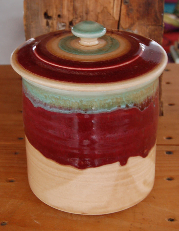 Red Tulip Cannister - Lasser Ceramics