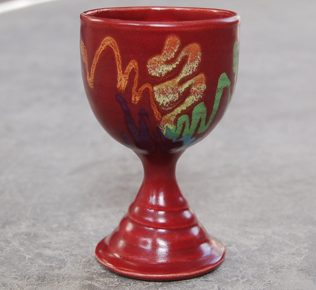 Red Craze Goblet - Lasser Ceramics