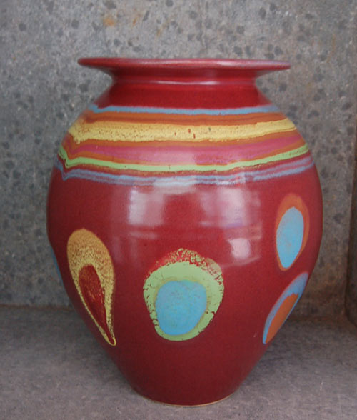 Asteroid Red Classic Vase - Lasser Ceramics