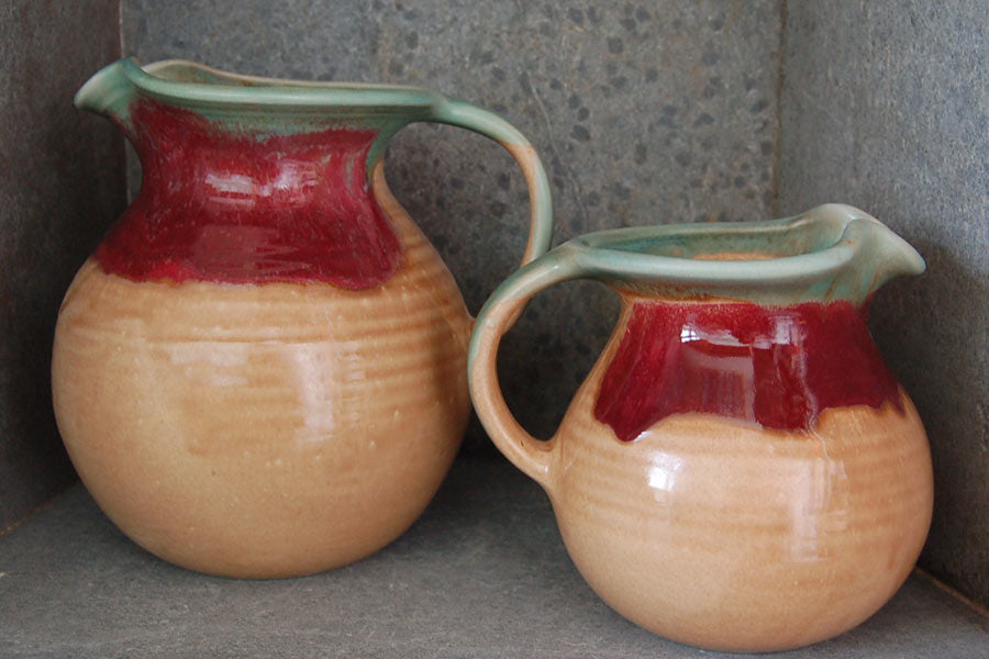 Red Tulip Pitcher - Lasser Ceramics