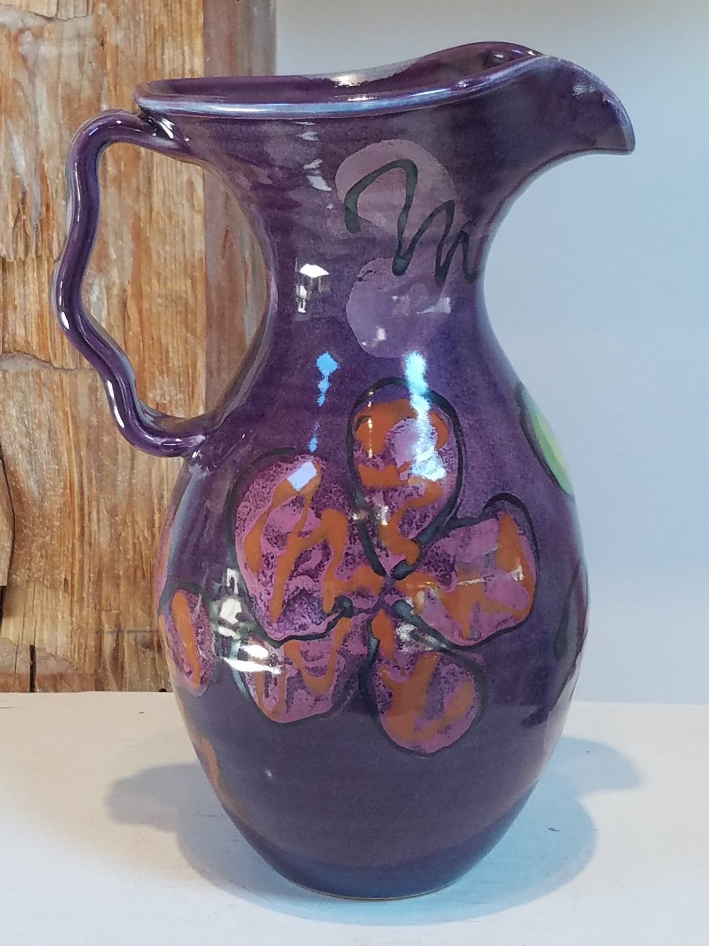Purple Poppy Petite Pitcher - Lasser Ceramics