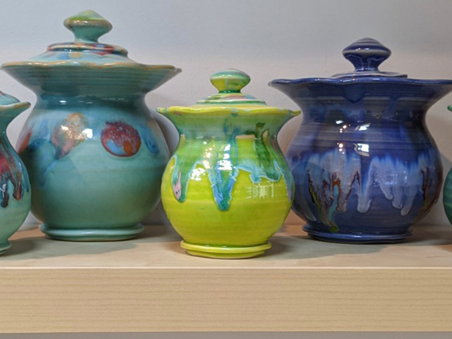 Blue Moon Scalloped Rim Jar - Lasser Ceramics