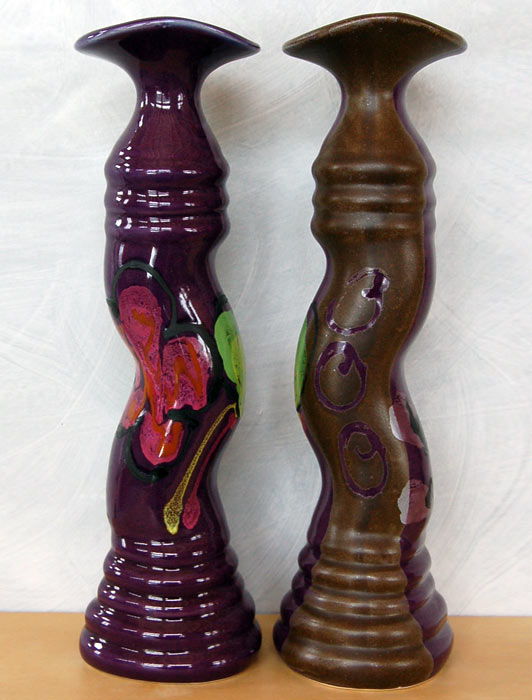 Purple Poppy Candlestick