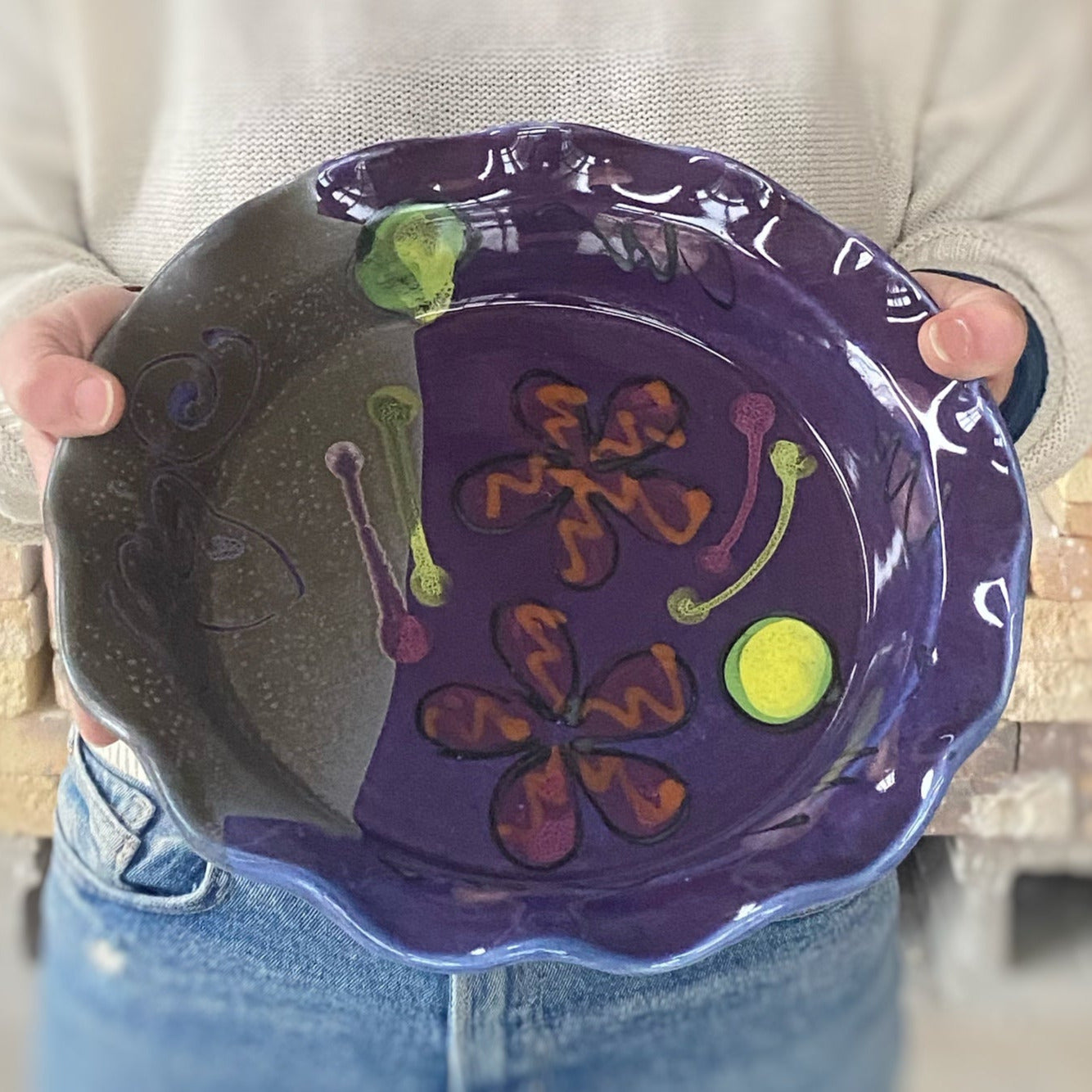 Purple Poppy Pie Plate