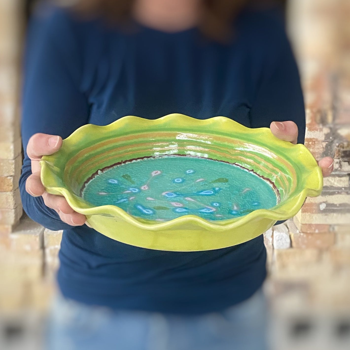 Ocean Pie Plate - Lasser Ceramics