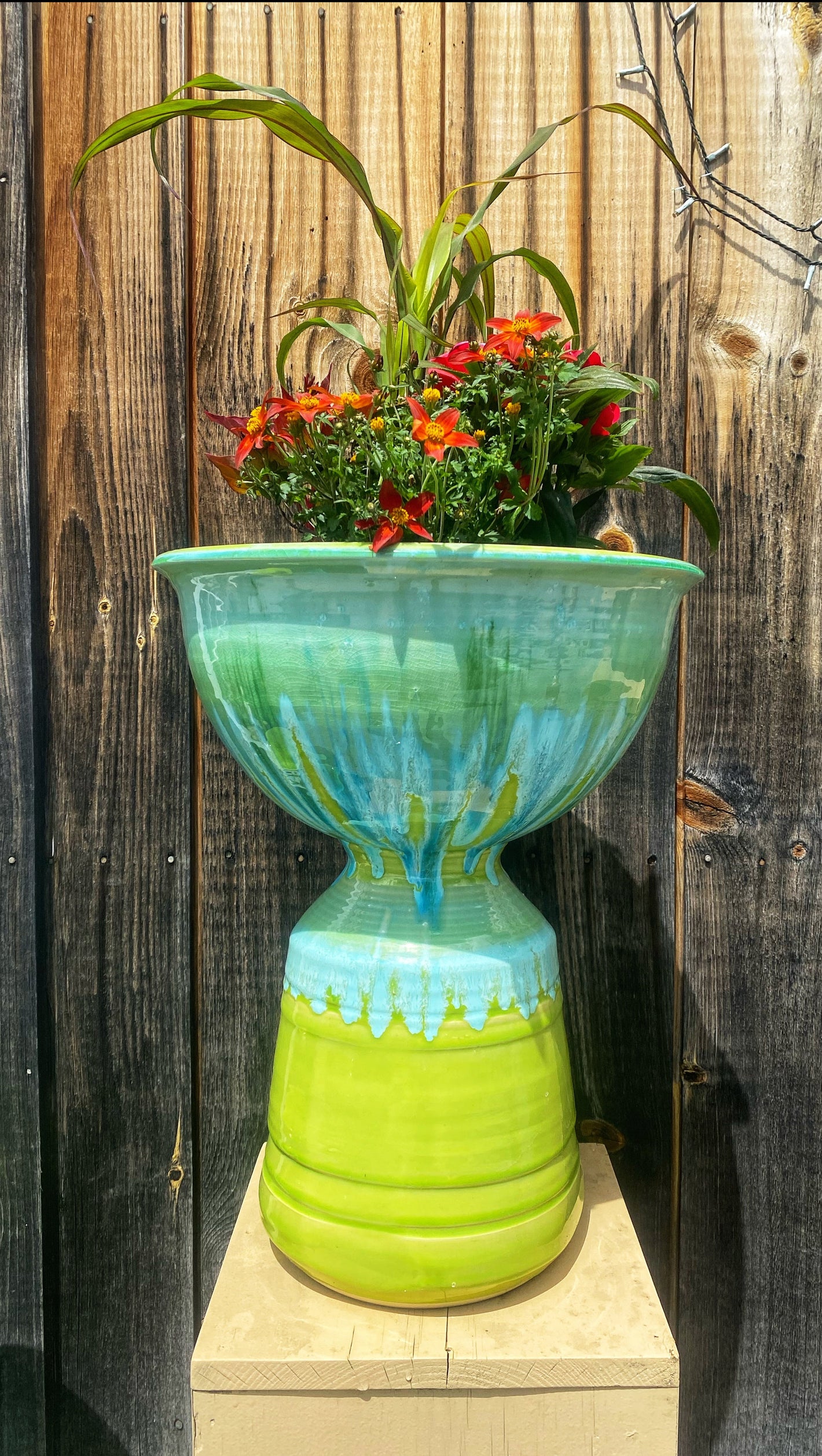Ocean Pedestal Planter - Lasser Ceramics