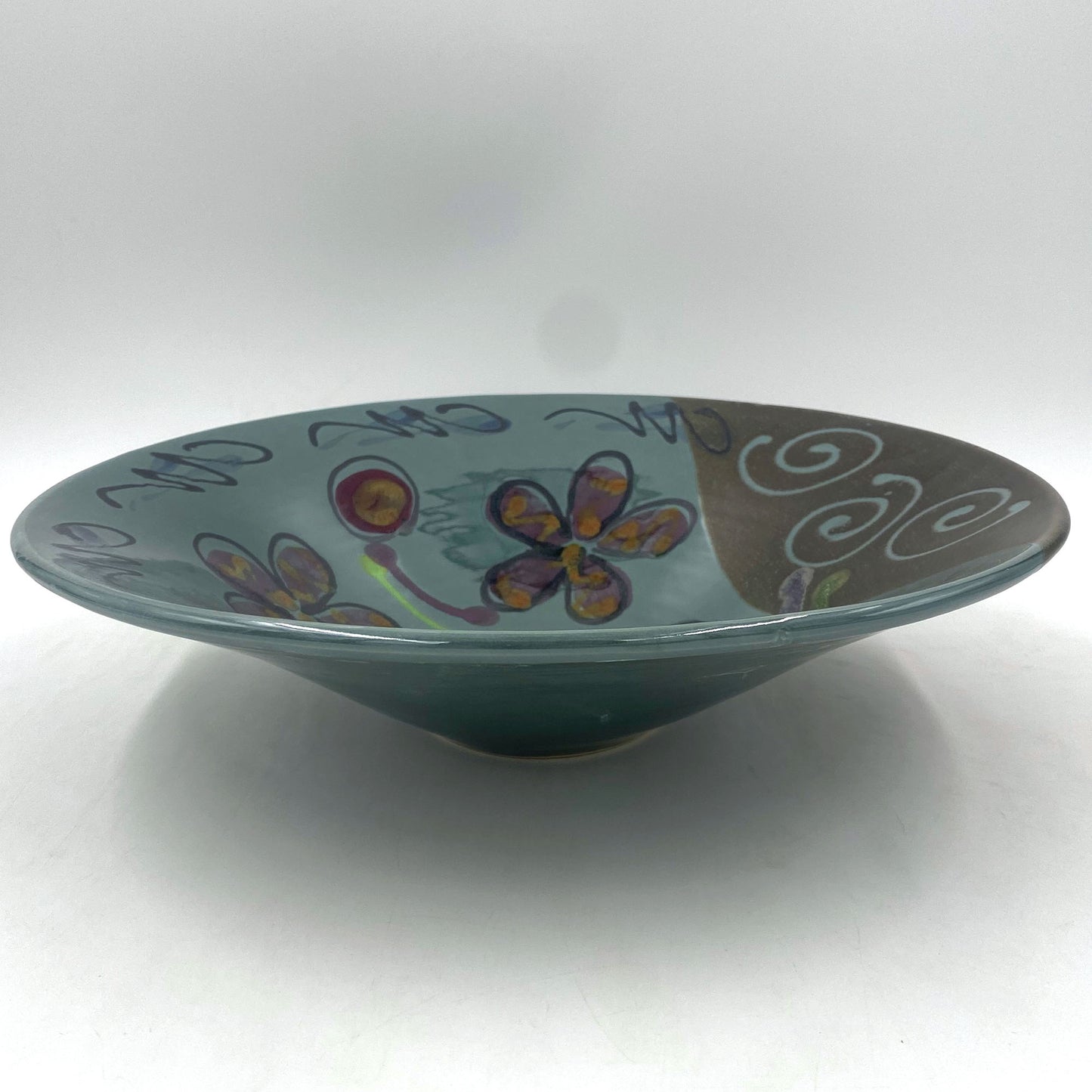 Green Poppy Conical Bowl