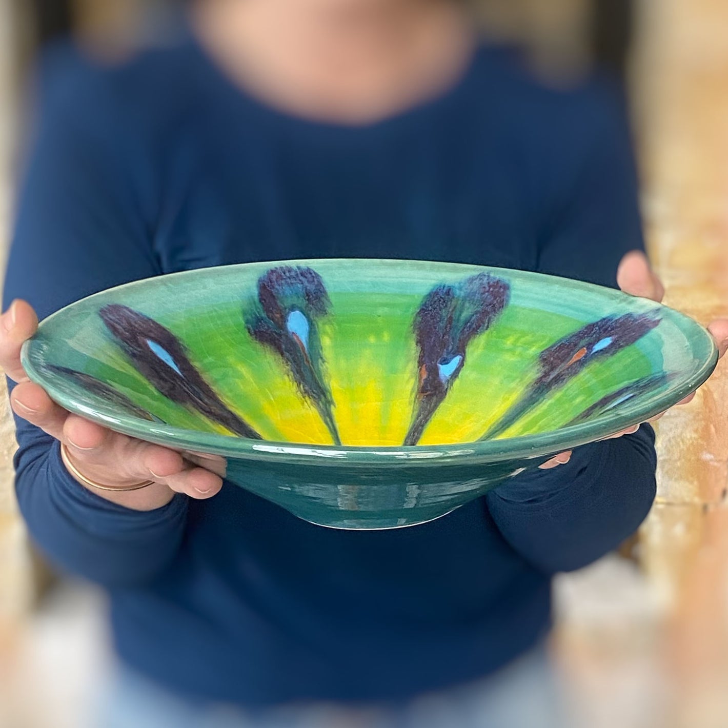 Teal Conical Bowl - Lasser Ceramics