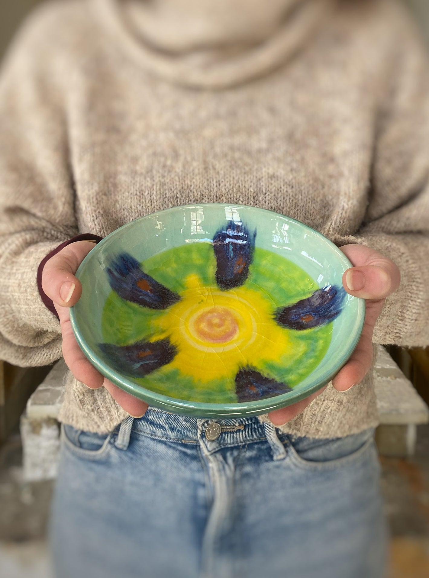 Teal Dinner Bowl - Lasser Ceramics
