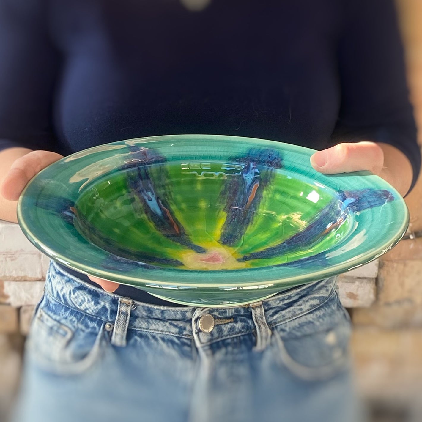 Teal Pasta Bowl - Lasser Ceramics