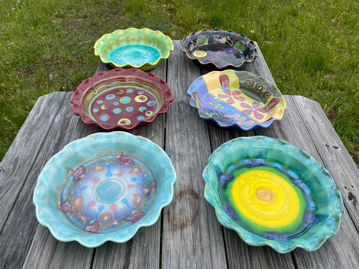 Asteroid Red Pie Plate - Lasser Ceramics