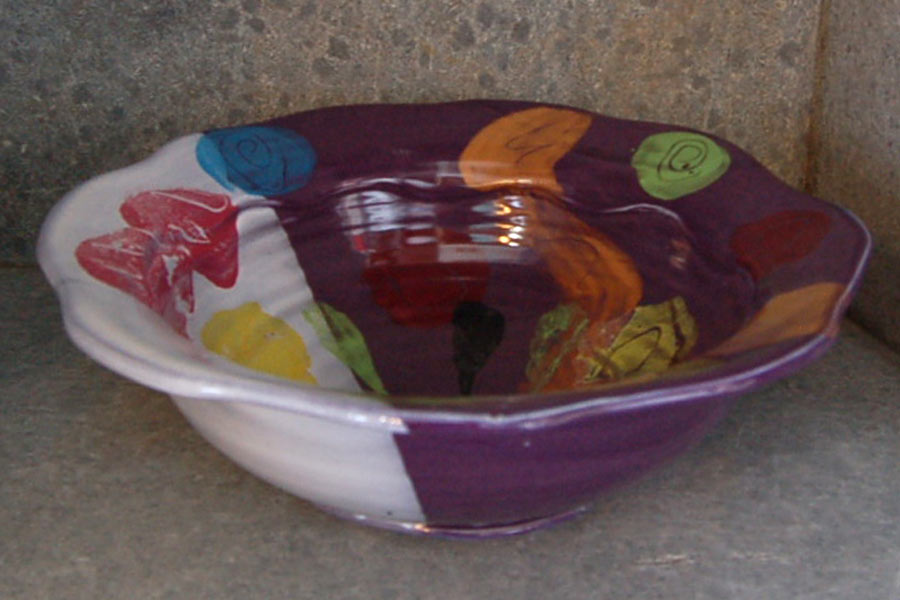 Fifty-Fifty Carved Rim Bowl