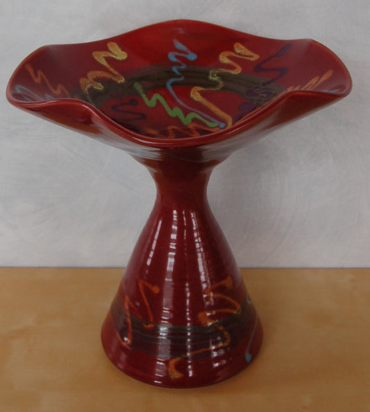 Red Craze Compote Bowl