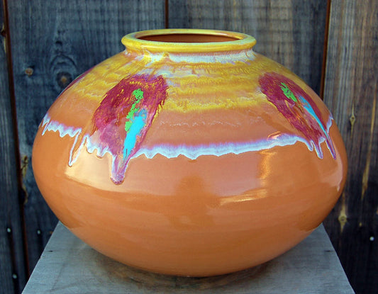 Mango Sunrise Globe Vase