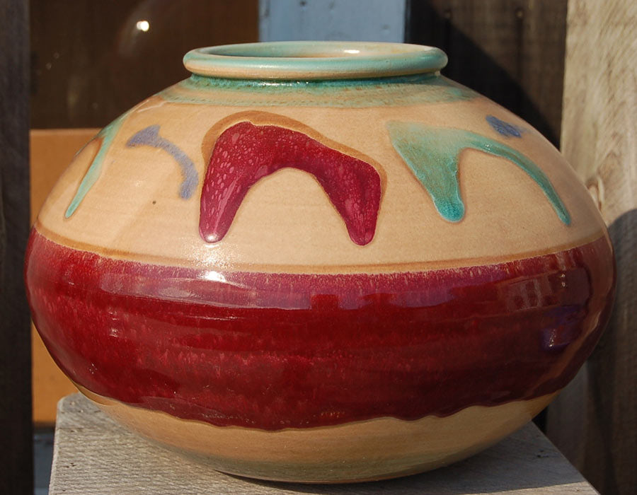 Red Tulip Globe Vase